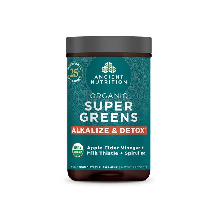 Organic SuperGreens Alkalize & Detox | Powder (25 Servings) for wholesale by Ancient Nutrition