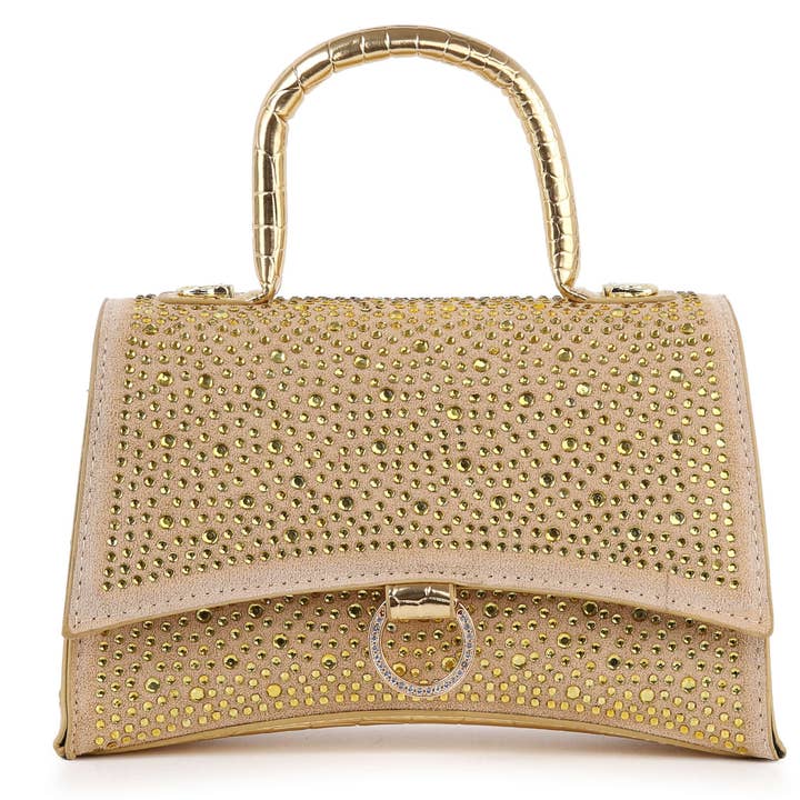 Handbag Factory Corp - Wholesale Top Handle Bag - Women's - Rhinestone Accented Croc Embossed Hand Tote