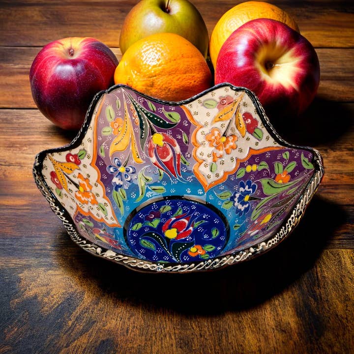 SCALLOPED CERAMIC BOWL 20CM for wholesale by LIGHTS N GIFTS INC