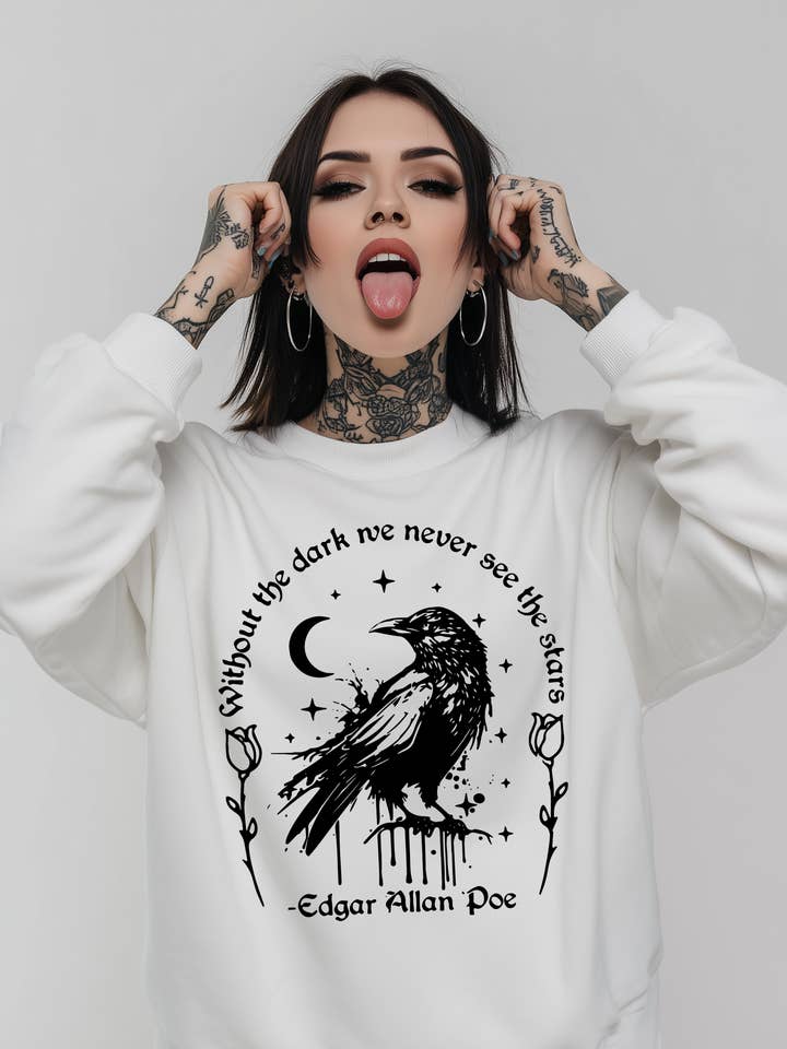 Ohne das dunkle bedruckte Sweatshirt für den Großhandel von Cute And Spook