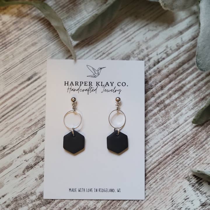 Harper Klay Co - Wholesale Jewelry Set - The Hex Halo Set- Polymer Clay Dangle Earrings1