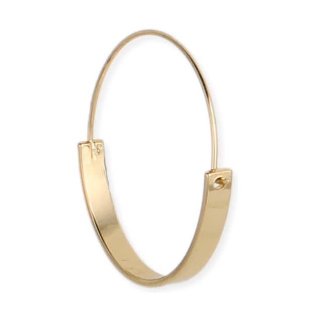 ZAD - Wholesale Hoop Earrings - Back to Basics Gold Flat Hoop Earring0