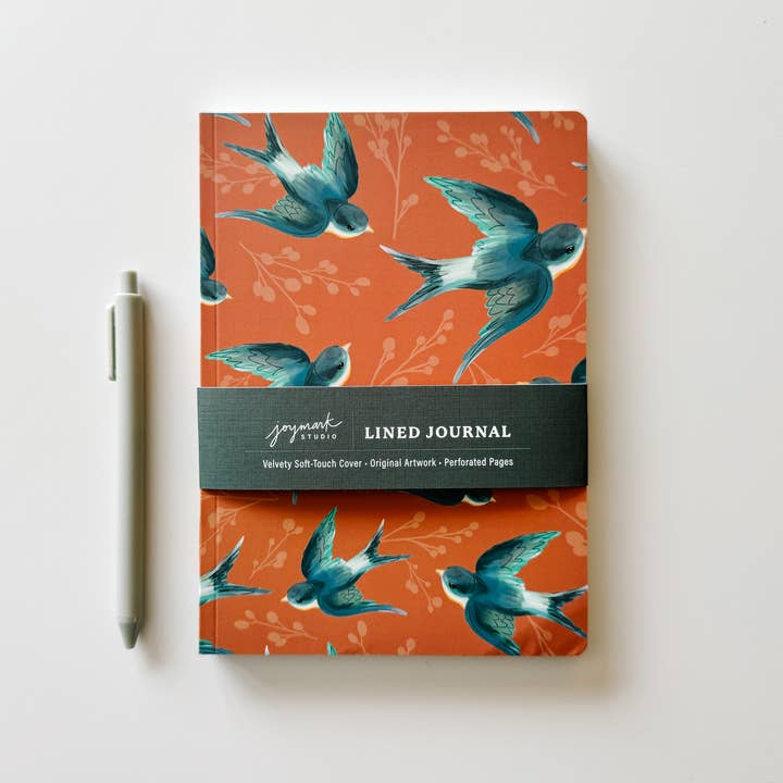 Joymark Studio - Wholesale Journal/Diary - Songbirds Illustrated Barn Swallows Soft Cover Lined Journal0