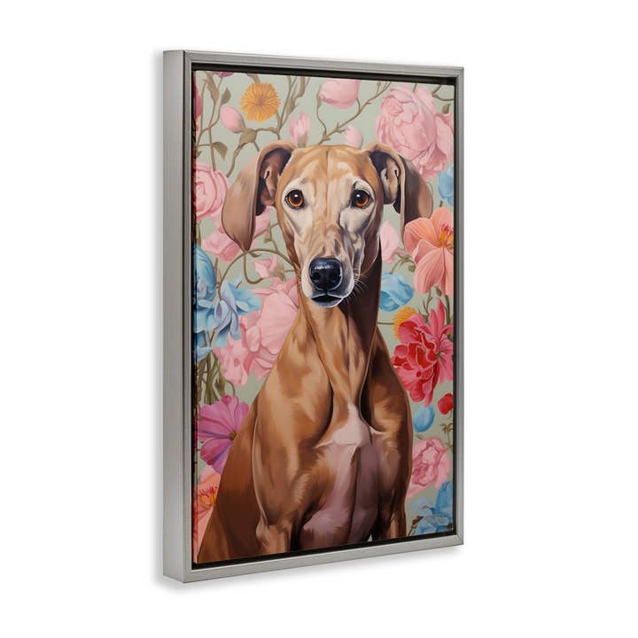 Stupell Industries - Wholesale Wall Sign - Greyhound on Florals - Framed Wall Art16