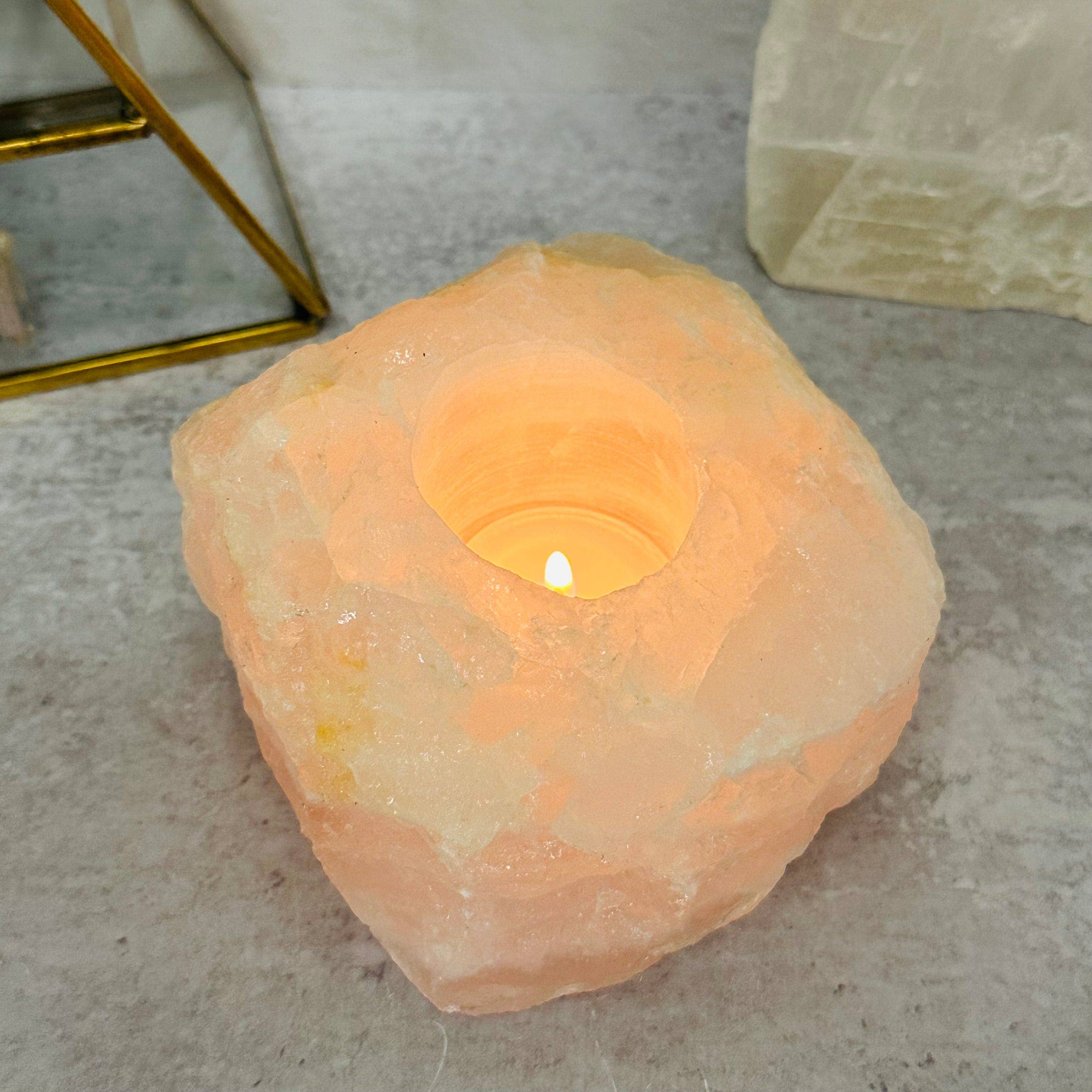 Rock Paradise - Wholesale Candle Holder - Rose Quartz "B" Grade Crystal Candle Holder1