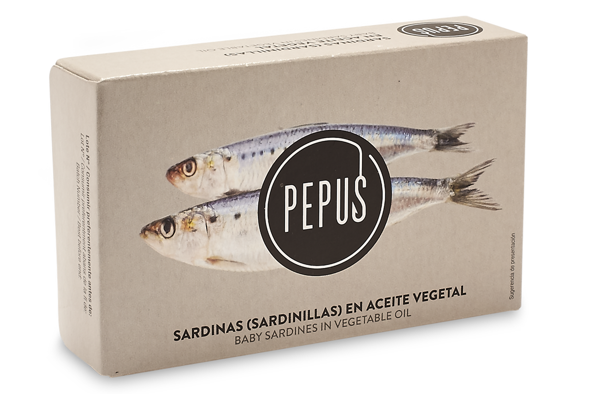 ESPINALER 1896 S.L – Großhandel Fischkonserven – Sardinillas PEPUS RR-125 Pflanzenöl 8/120
