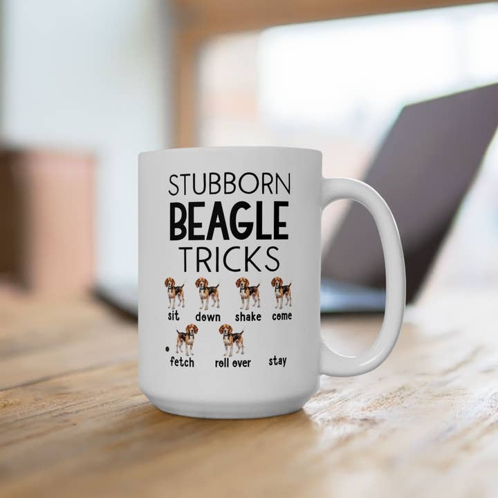 Laughable Printables - Wholesale Coffee mug - Funny Beagle Mug, Beagle Lover Gifts, Stubborn Beagle Tricks4