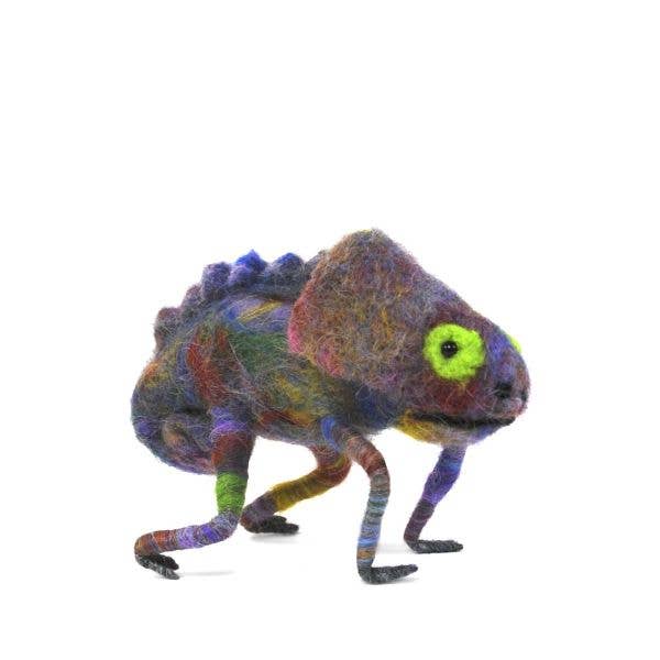 Lanart Alpaca – wholesale Decorative figurine – Chameleon - Artisan Hand-Felted Alpaca Sculpture0