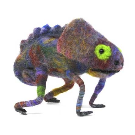 Lanart Alpaca - Vendita all'ingrosso Statuette decorative - Camaleonte - Scultura Artigianale in Alpaca Infeltrita a Mano0