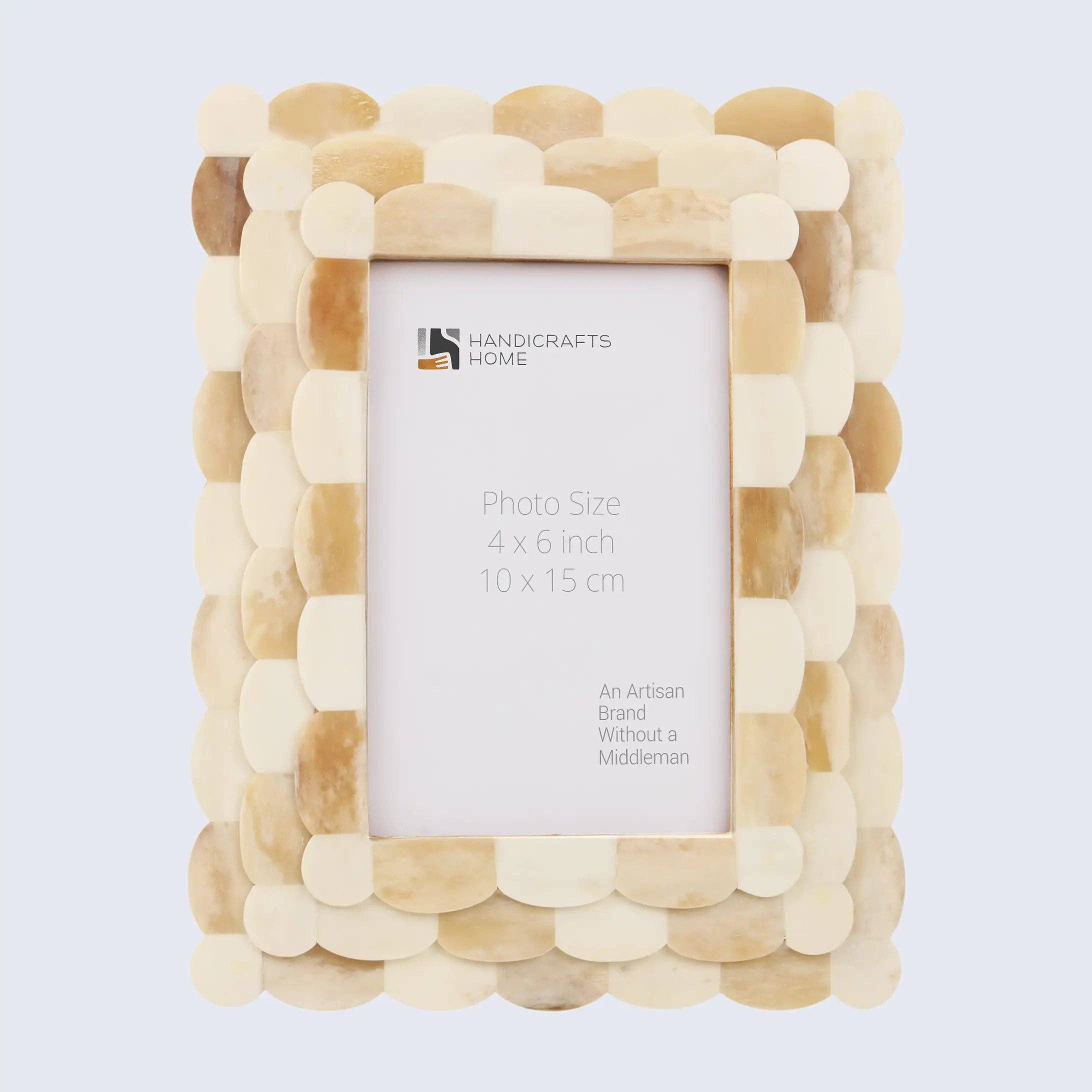 Handicrafts Home – wholesale Bildram – Beninspirerade fotoramar med snäckmönster och beninlägg 4x60