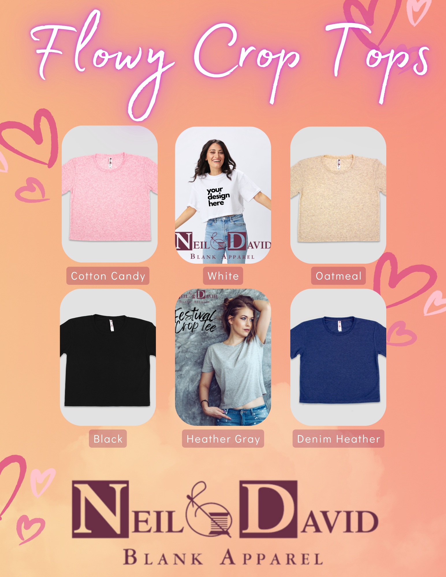 Neil & David - Wholesale Shirt - Women's - Neil & David Crop Top Trendy Short Sleeve T-shirt OPEN SIZE8