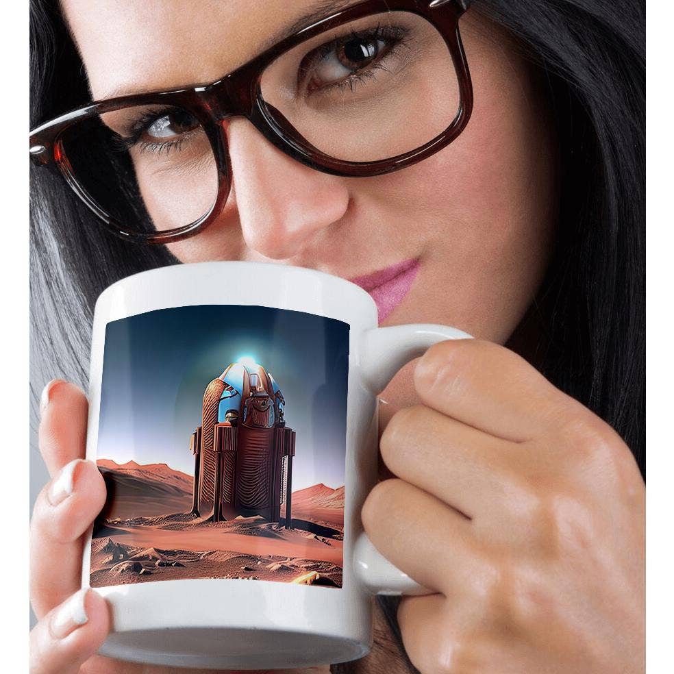 3dRose - Wholesale Coffee Mug - 3dRose, Fantastic automatic scientific module on Mars. Blue beacon light, Mug9