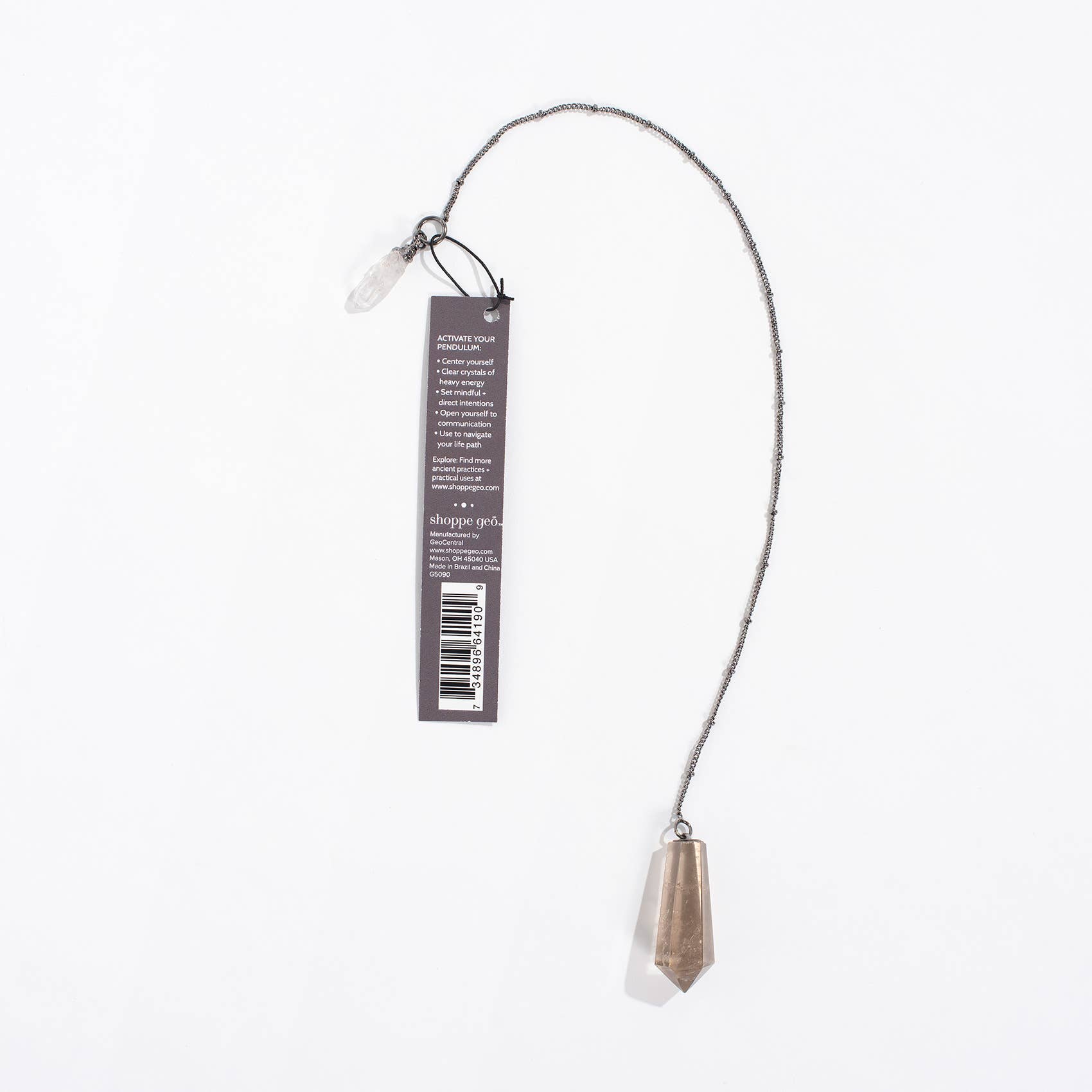 GeoCentral - Wholesale Meditation Supplies - Grounded Dreams Crystal Pendulum - Crafted in Brazil2