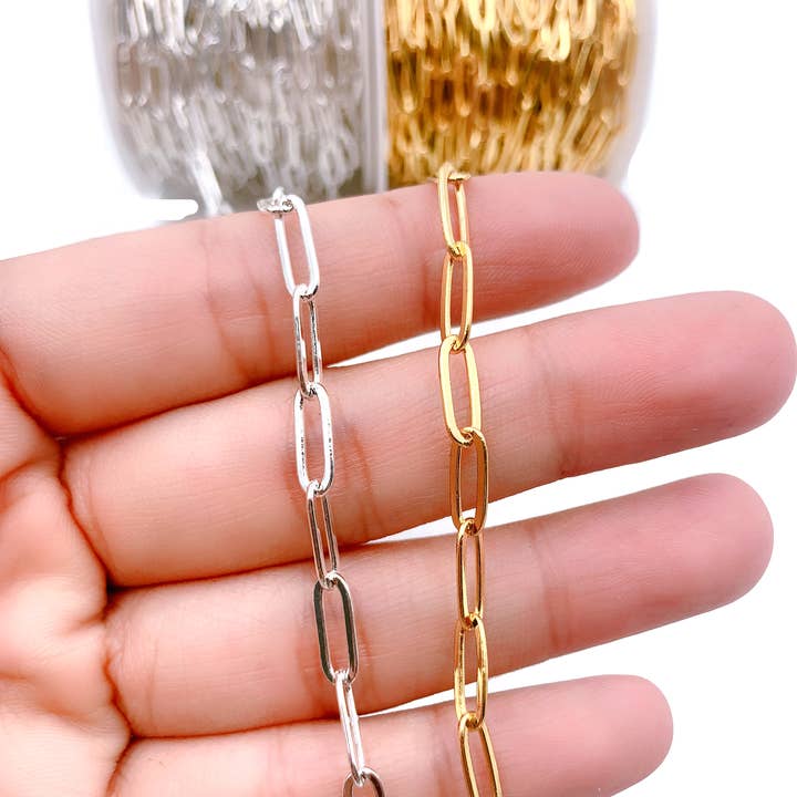 Beads Creation - Wholesale Craft supplies - Paperclip Chain by Foot, Wholesale Bulk Roll Chain,CH108M
