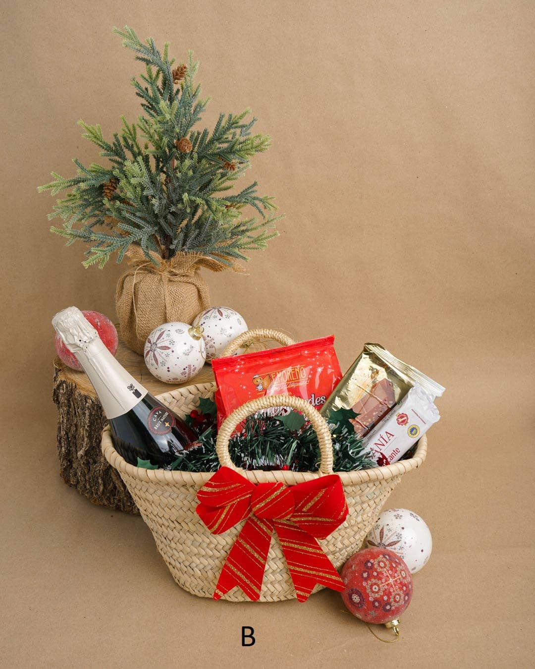 High crafty - Wholesale Basket - Handcrafted Short Handle Palm Basket – Elegant Christmas Bas4