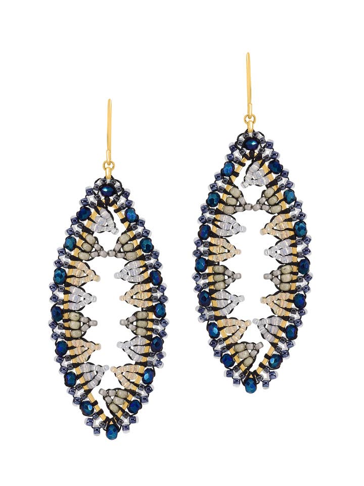 Marquis Shape Earring in Iolite, style E24802 for wholesale by Miguel Ases