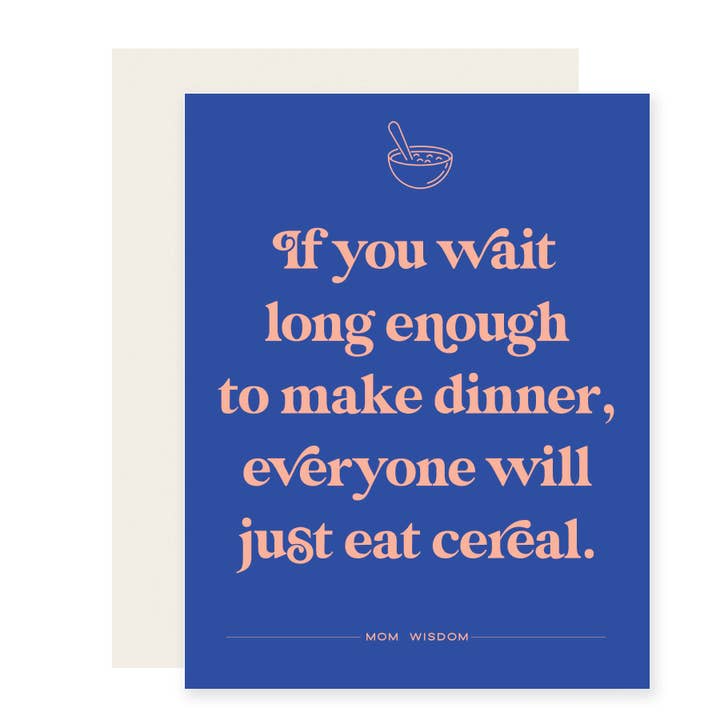 Cereal for Dinner | Funny Mom Card for wholesale by Paloma Paper Co.