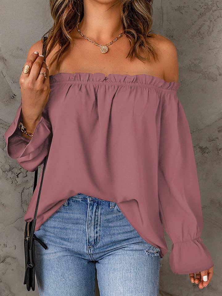 Rosa Clothing - Vente Chemisier – femme - Haut à épaules dénudées élégant et décontracté4