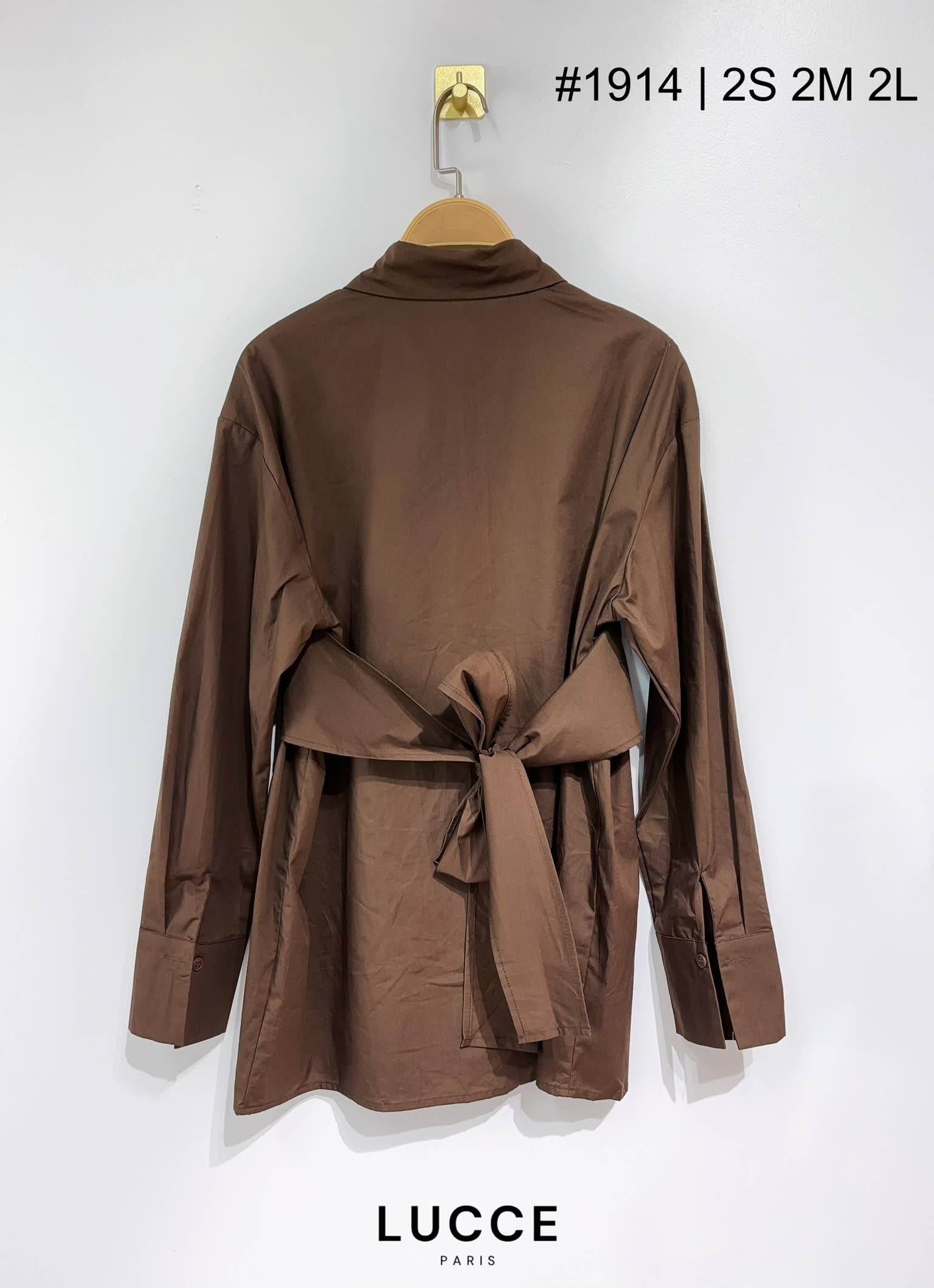 LUCCE - Vente Chemise à col boutonné – femme - Chemise à nouer dans le dos - CH19143