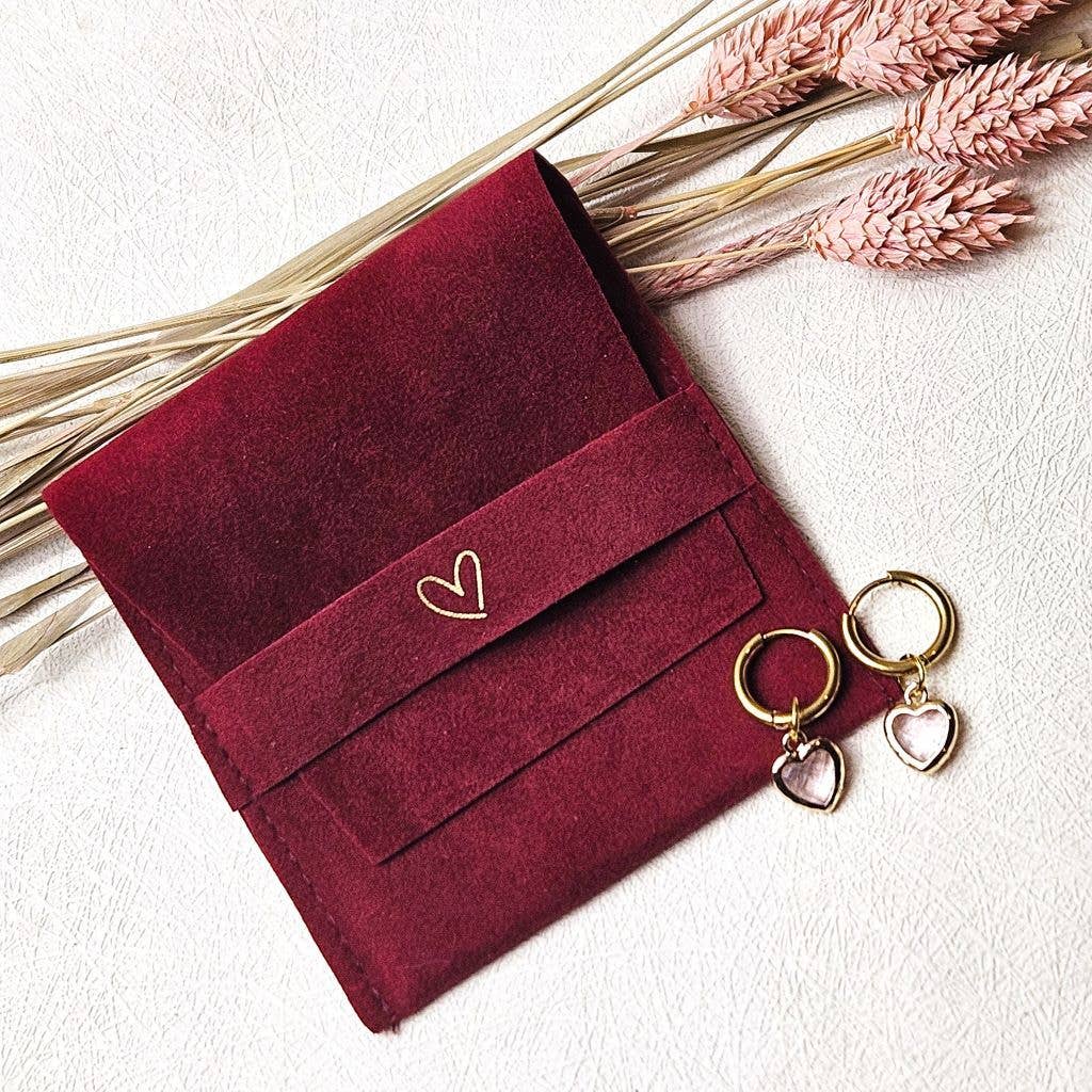 Ibiza Boutique - Wholesale Jewelry Box/Organizer - Jewelry pouch heart burgundy red2