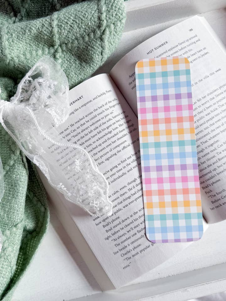 Rainbow Gingham Bookmark for wholesale by gigiandbo