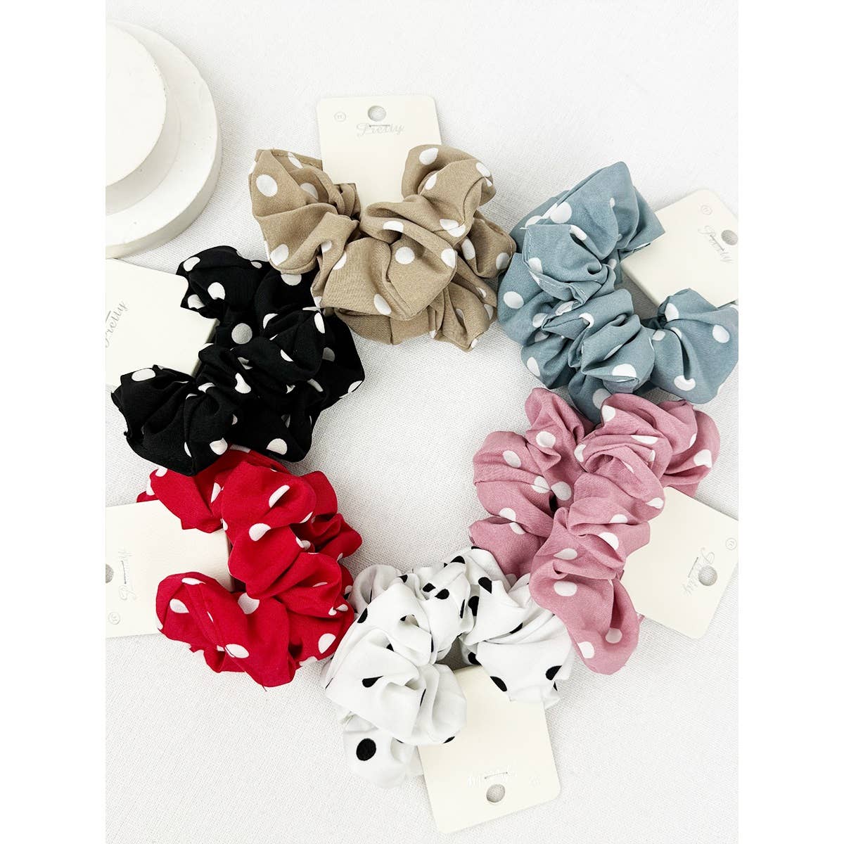 MIX COLOR Polkadot Scrunchies for wholesale on Faire3