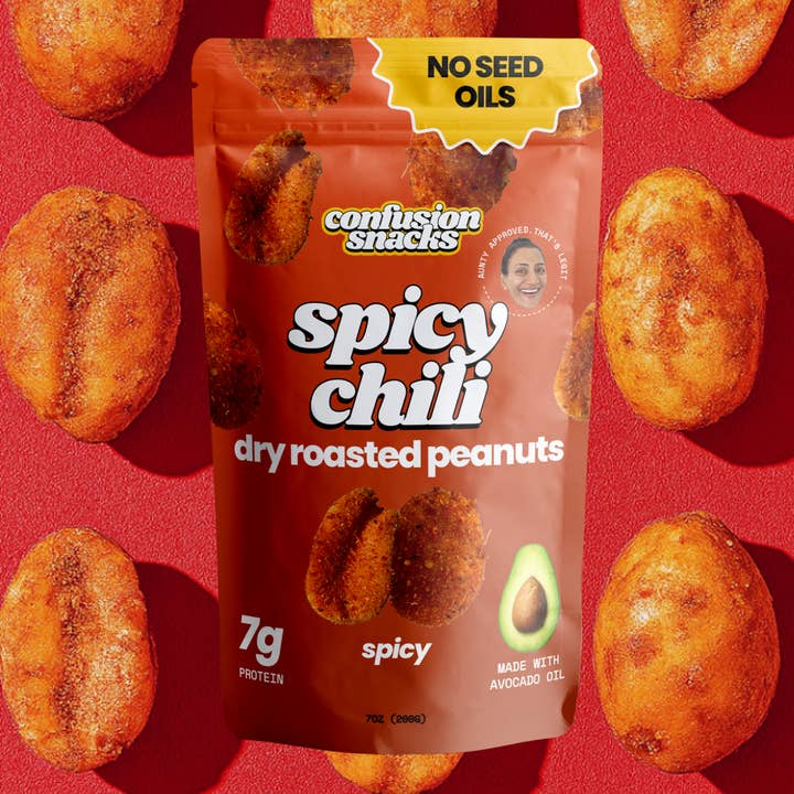 Spicy Dry Roasted Peanuts – Gourmet Protein Snack 7.0oz 🌶️ for wholesale by Confusion Snacks