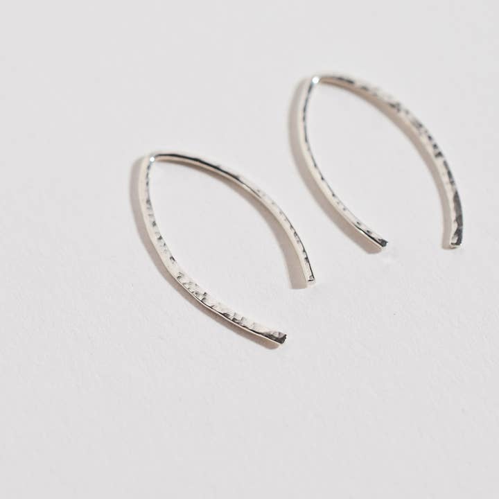 Loveable - Wholesale Hoop Earrings - Small Arc Threader Earrings4