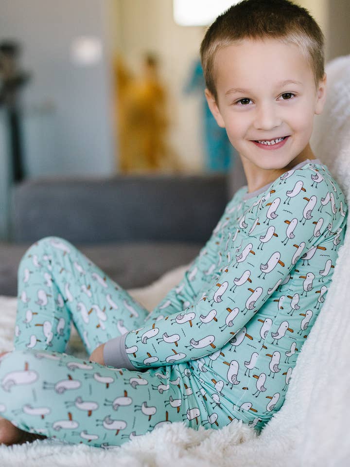 Silly Seagull Kids Bamboo Pajamas/Sleepwear Two Piece for wholesale by Chasing Polka Dots