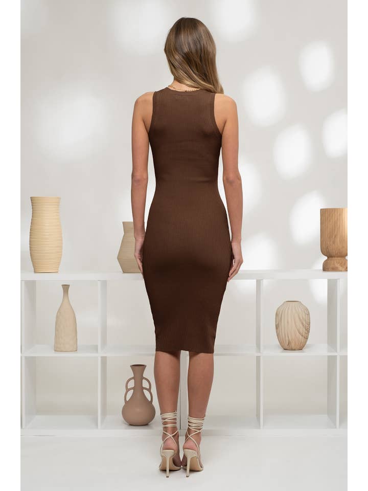 The Workshop Studio – Engroshandel Kjole - Dame – RIBSTRIKKET TANK MIDIKJOLE48