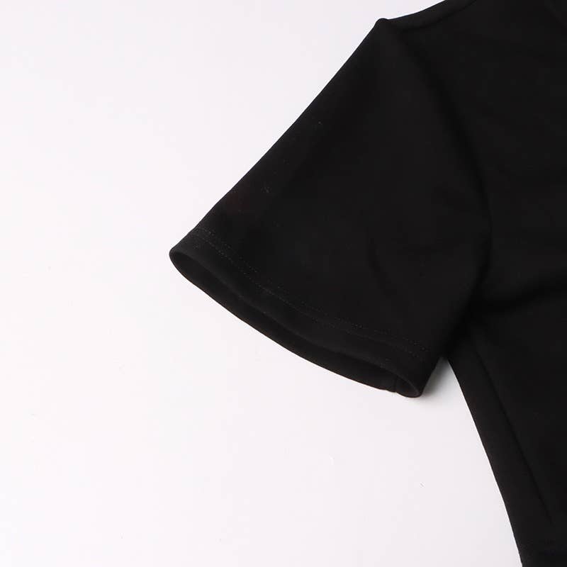 Productseeker - Wholesale Blouse - Women's - TP005 New Diamond Sequined Bow Cropped Top T-shirt20