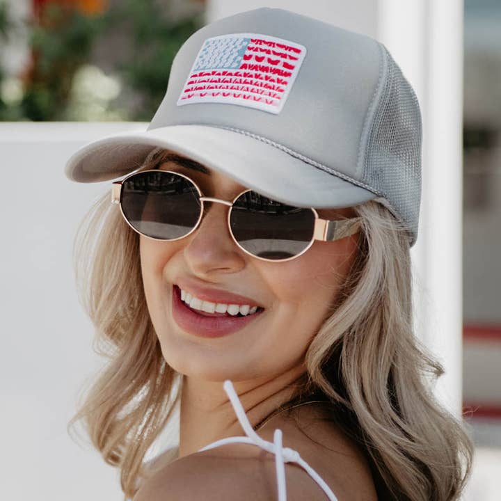 American Flag Cute Foam Trucker Hat for wholesale by Katydid