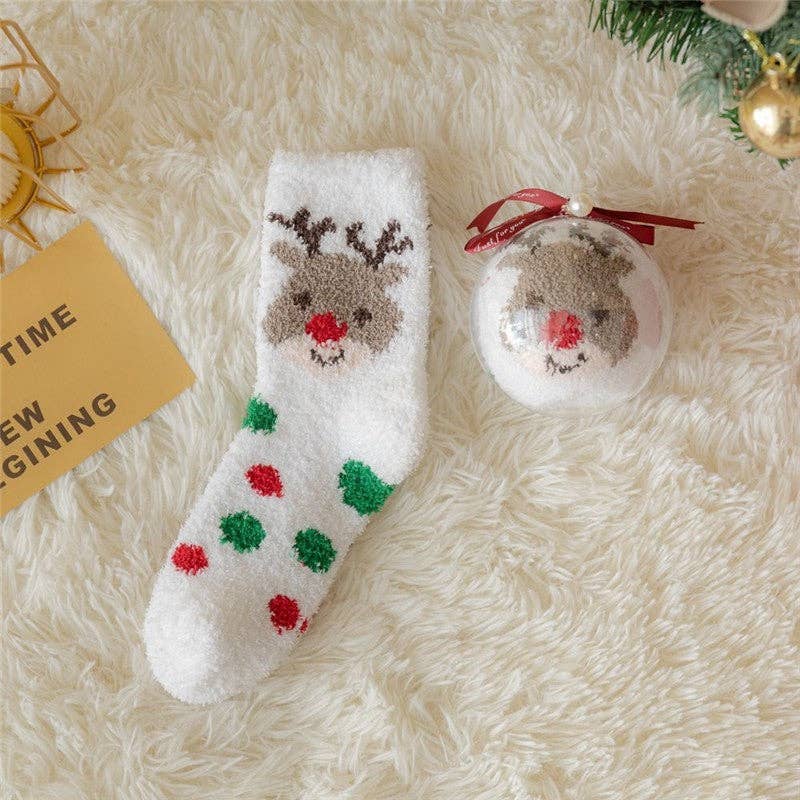 UZ Wholesale Store - Wholesale Socks - Women's - Thickened Coral Fleece Christmas Socks4