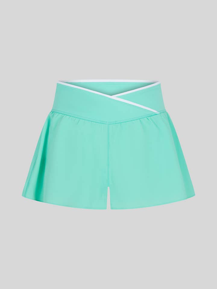 90 Degree by Reflex - Wholesale Athletic Shorts - Kids - Girls Lightstreme Crossover Criss Cross Everyday Shorts