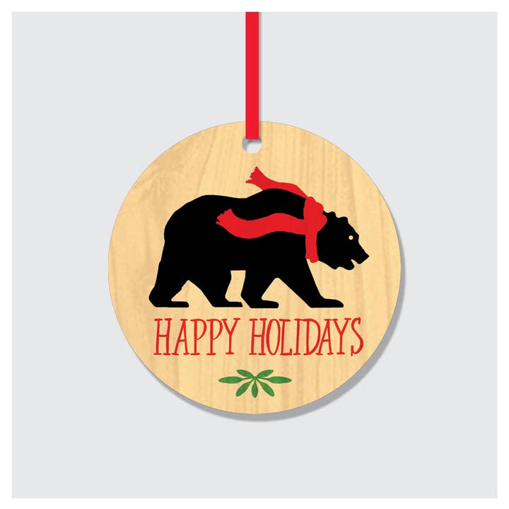 Black Bear Personalized City Ornament, name drop design for wholesale by Rock Scissor Paper