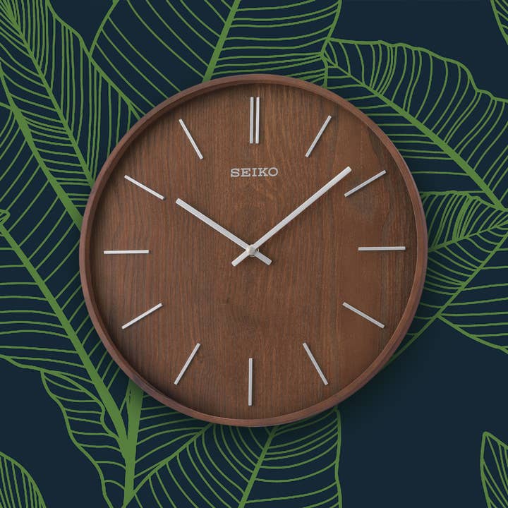 Seiko Clocks USA - Wholesale Wall Clock - Maddox Wall Clock Wood "Millenial" Crate & Barrel look1