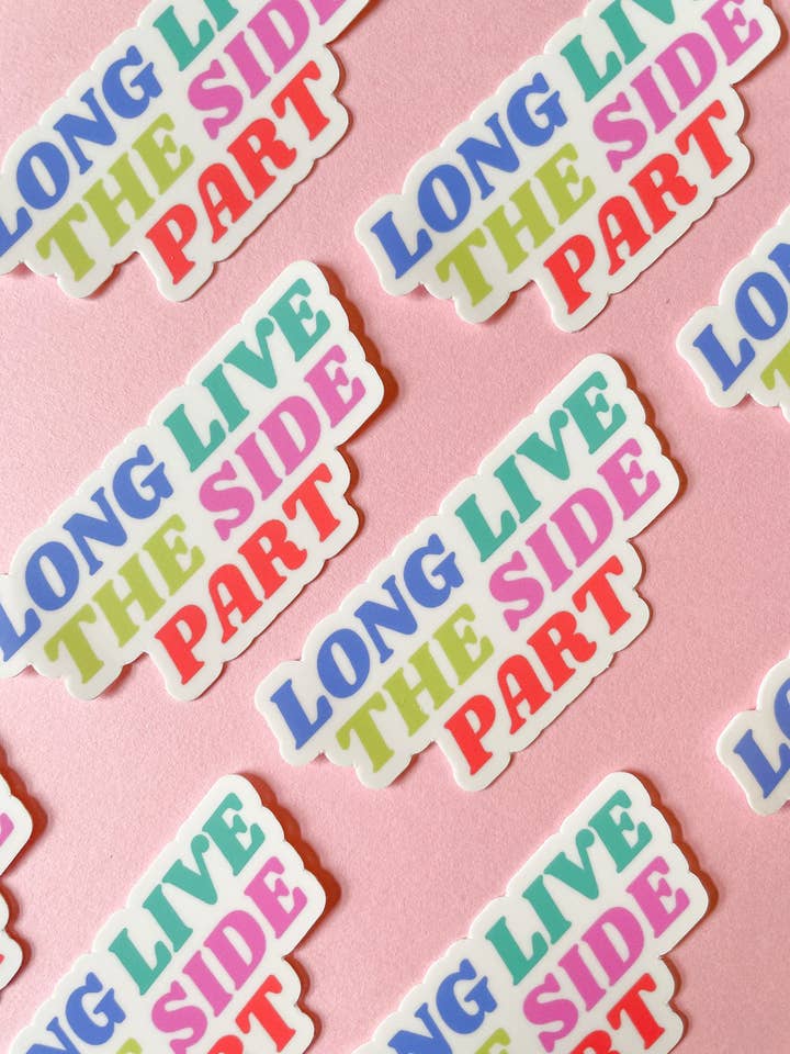 Long Live The Side Part | Millennial Humor | Laptop Sticker for wholesale by Courtney Going Places