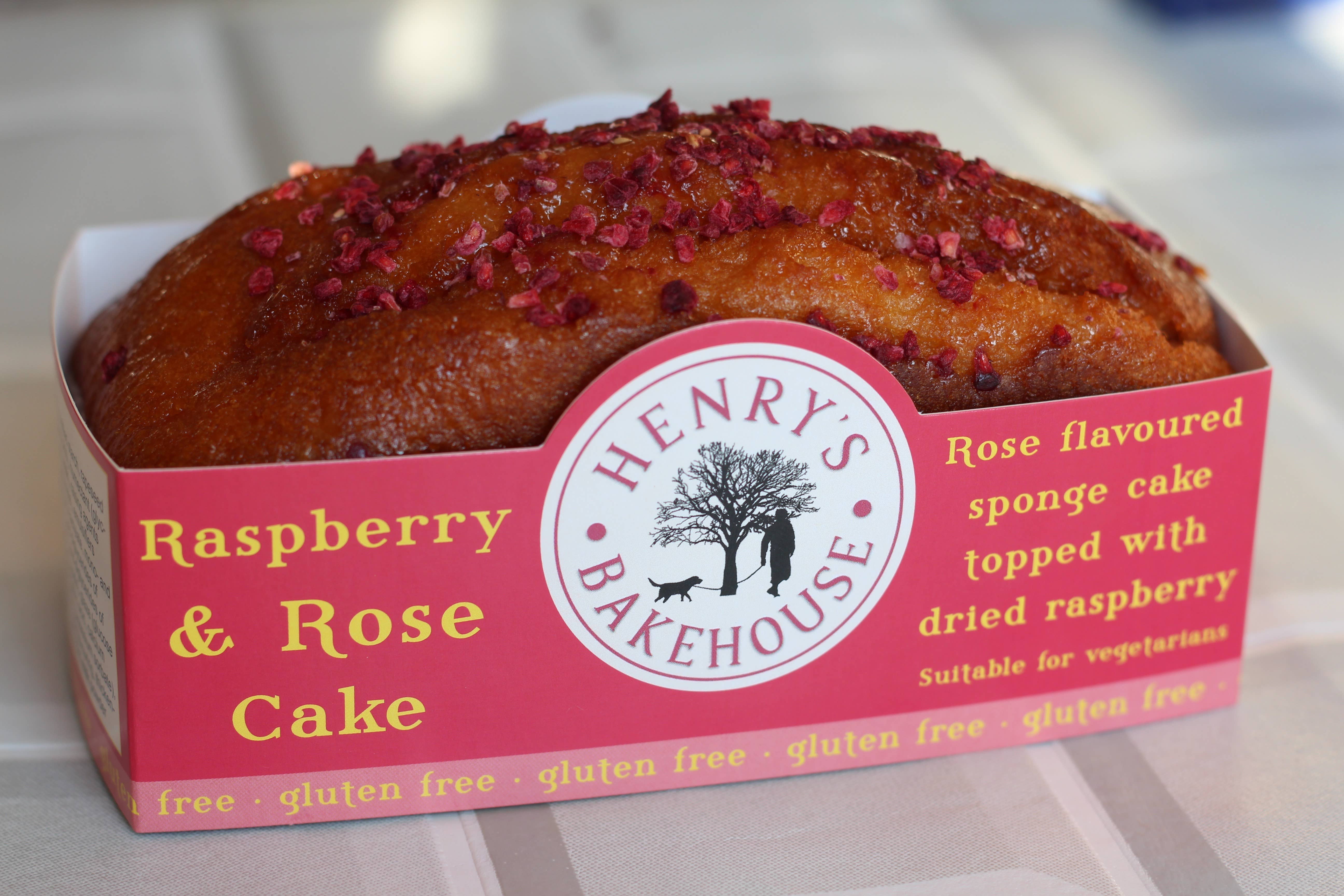 Henry's Bakehouse – wholesale Cake – Gluten Free Raspberry & Rose Cake1