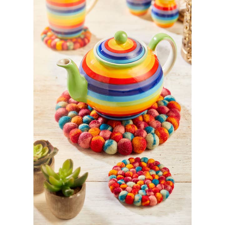 Namaste - Wholesale Trivet - Space Dye Felt Ball Trivet3