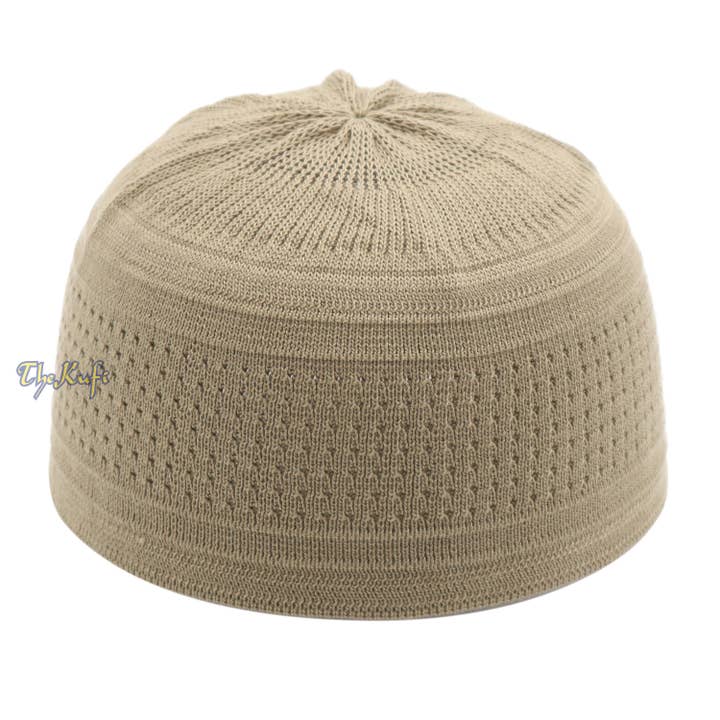 IndoMode - Wholesale Beanie - Men's - Light Olive Green Cotton Stretch-Knit Muslim Kufi Skull Cap3