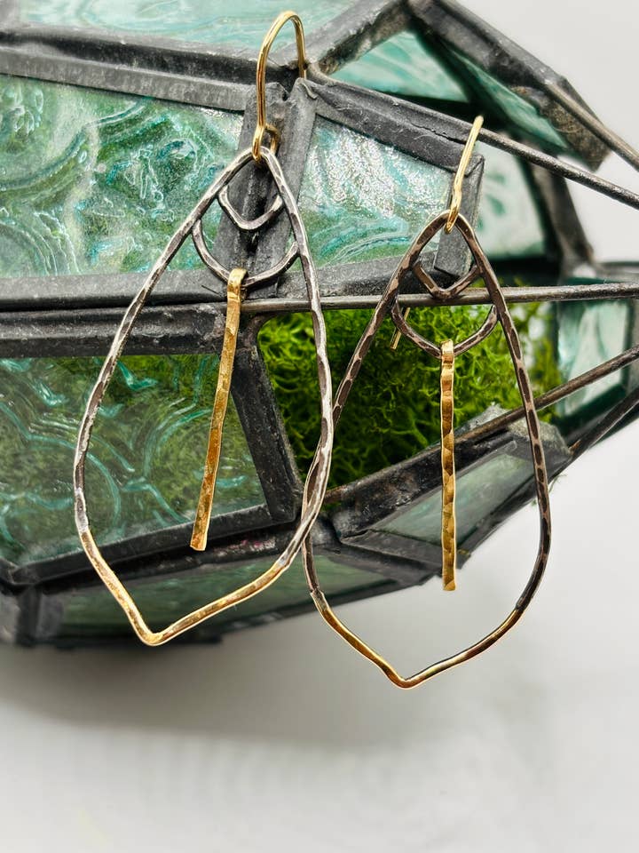 SERAFINA Boho Goddess Mixed Metal Earrings for wholesale by Rachel Renee Jewelry