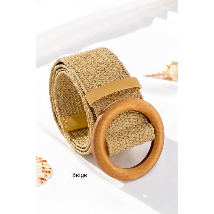 KC Factory - Wholesale Belt - Women's - Stretch Belt - Beige (Braided Vintage Elastic)