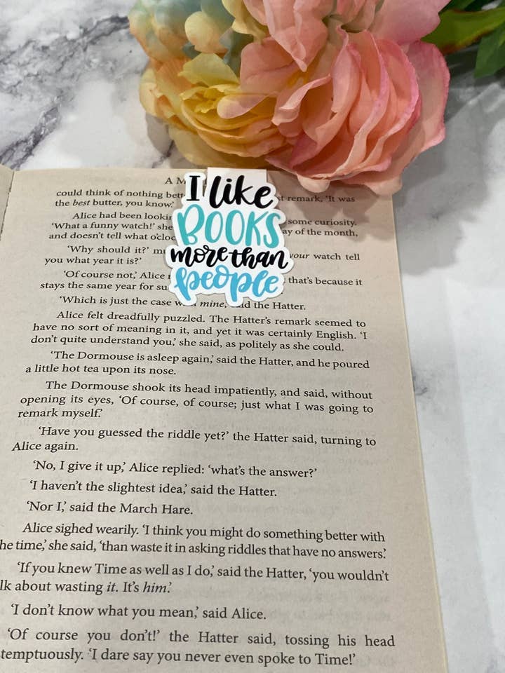 Like People More than Books Magnetic Bookmark for wholesale by Wild Child Studio Co