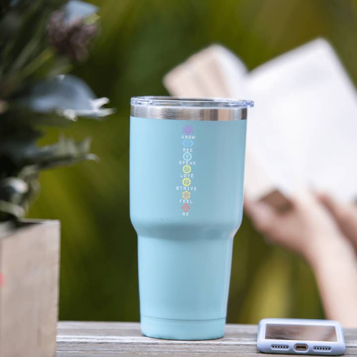 Soulful Wear - Wholesale Insulated mug/tumbler - Vertical Chakras Tumbler1