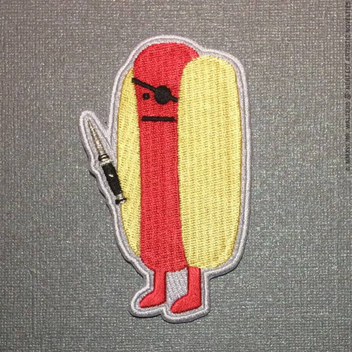 Parche bordado Diabolical Hot Dog para venta al por mayor de Nerfect Artistic Novelties