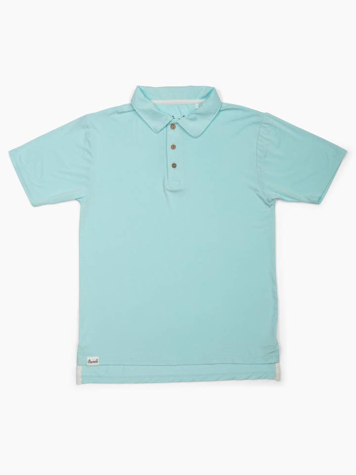 Polo Menino em Spa Azul por atacado de Twinflower Creations