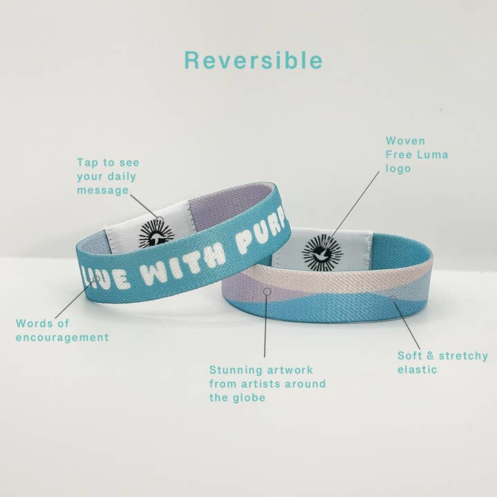 Free Luma - Wholesale Woven/Braided Bracelet - Live With Purpose NFC Positivity Bracelet