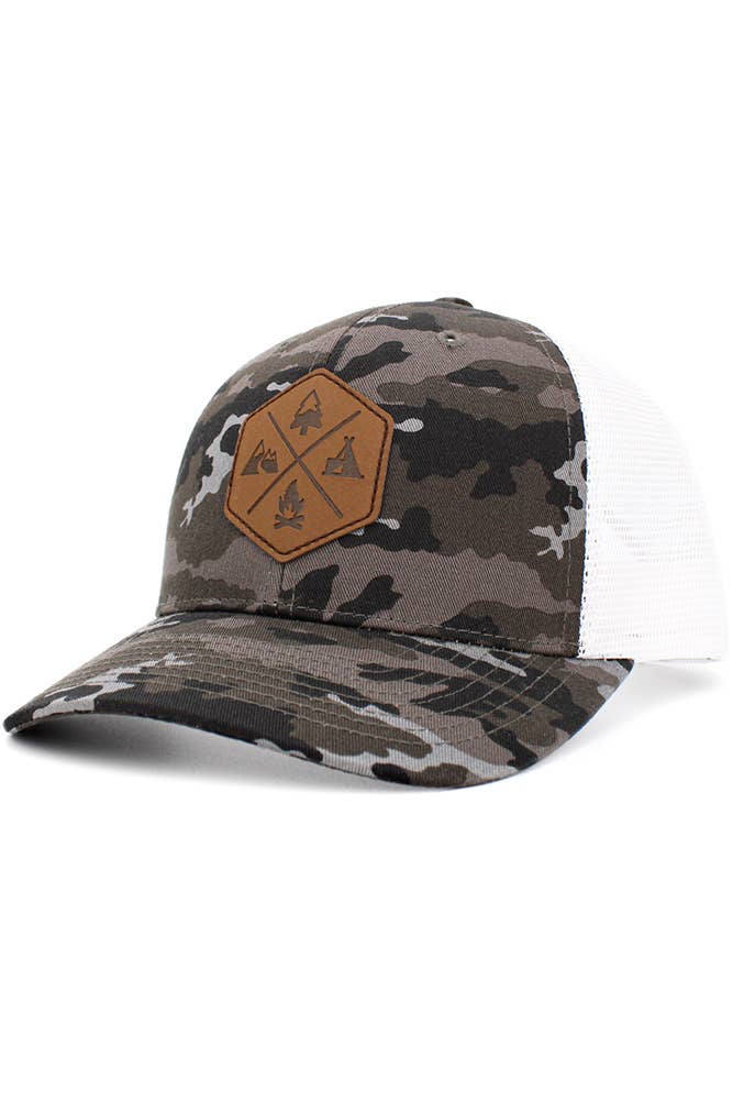 Hana - Wholesale Trucker Hat - Unisex - Outdoor PU patch mesh baseball cap8