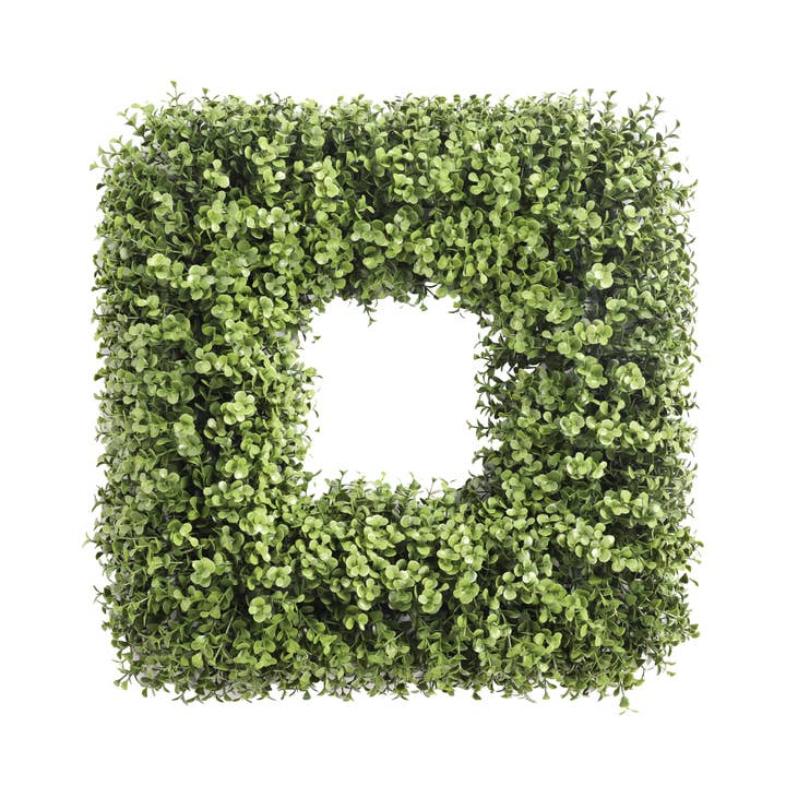 Mills Floral Company - Wholesale Wreath - UV Boxwood Square Wreath 20 Inch