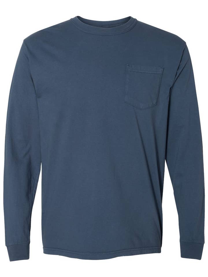 MYES BULK APPAREL - Wholesale T-Shirt - Unisex - Comfort Colors 100% Cotton Long Sleeve Pocket Unisex Shirt23